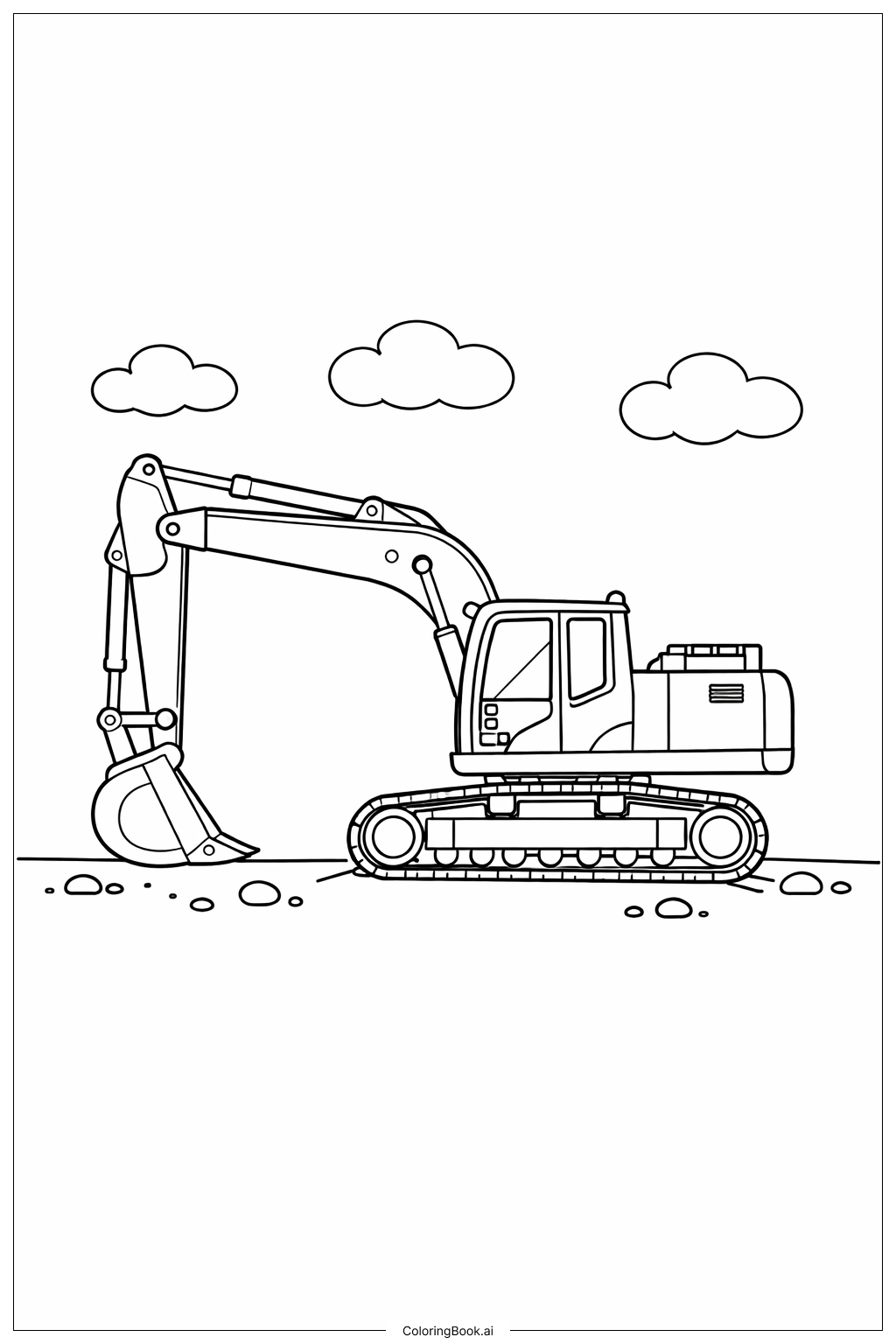 挖掘机与云朵