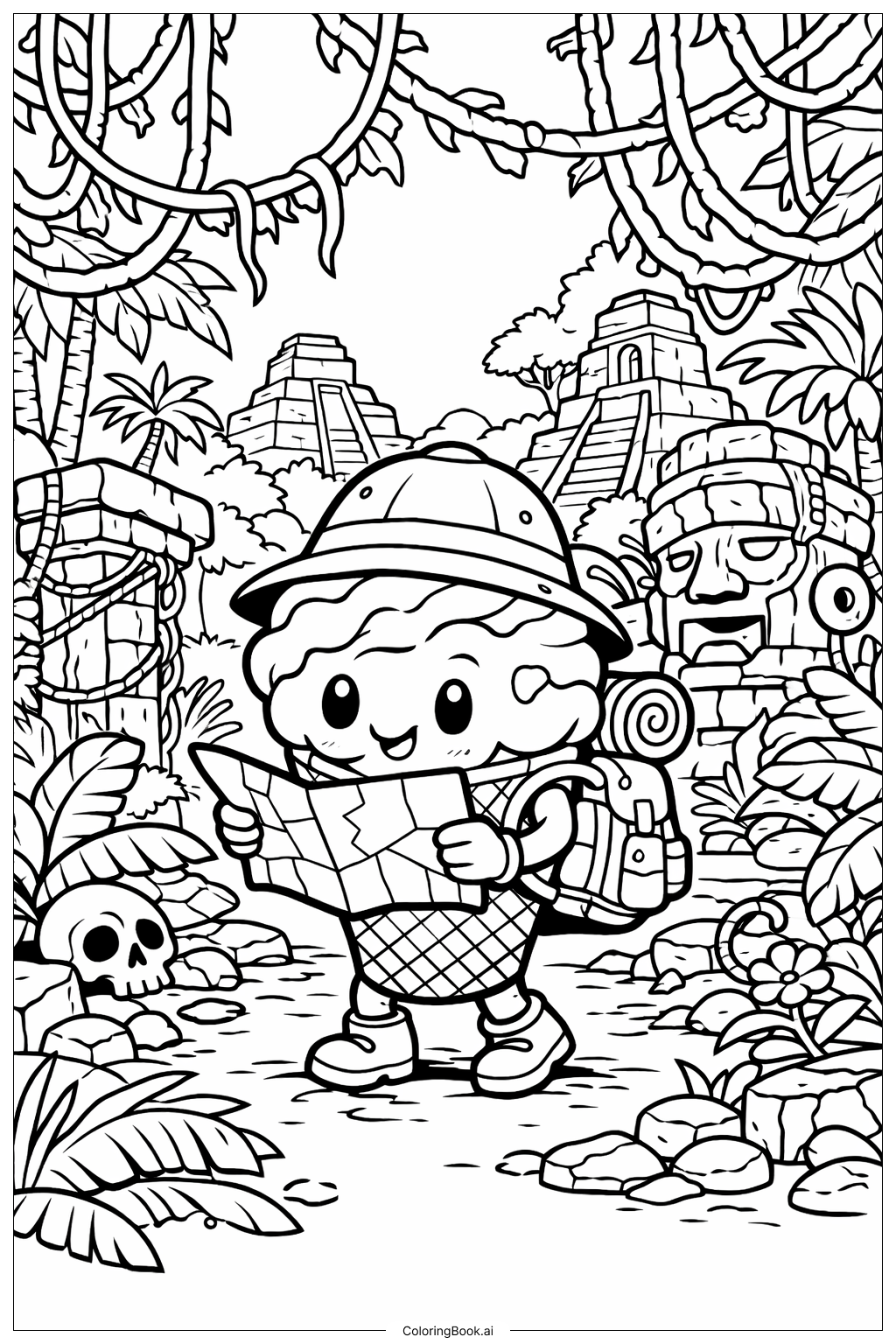  Trang tô màu Kèn Kem Thám Hiểm 