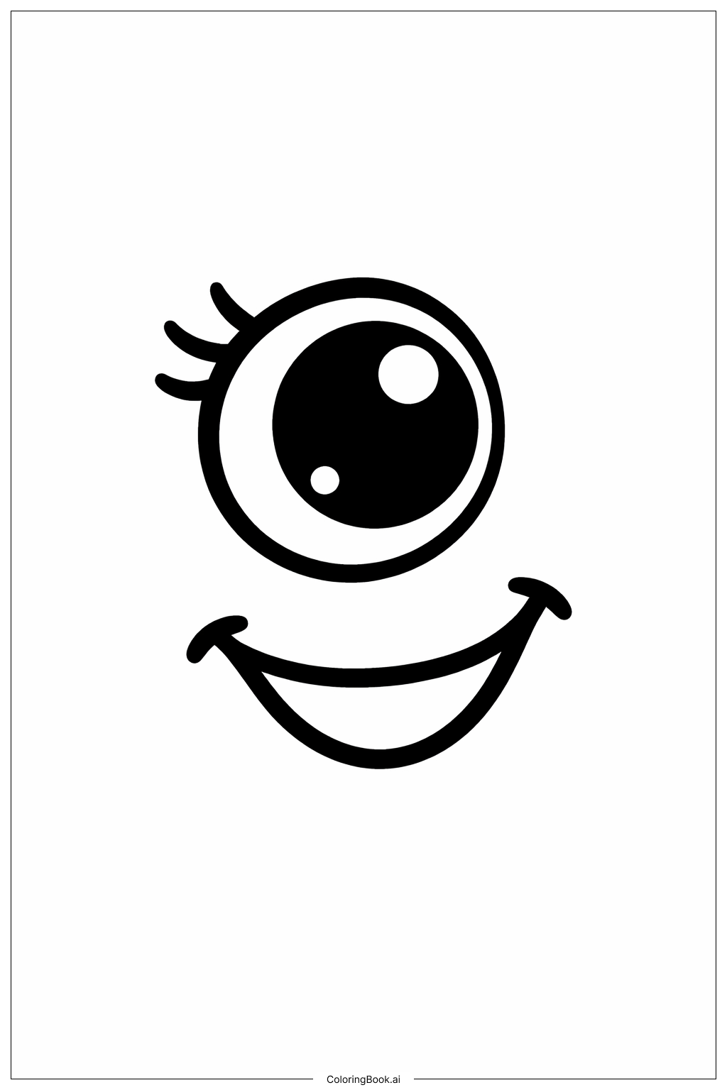  눈과 미소 색칠공부 페이지 