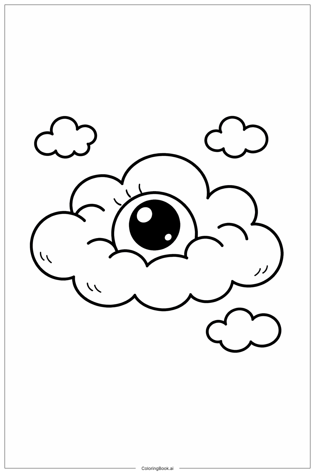  만화 구름 속 눈 색칠공부 페이지 