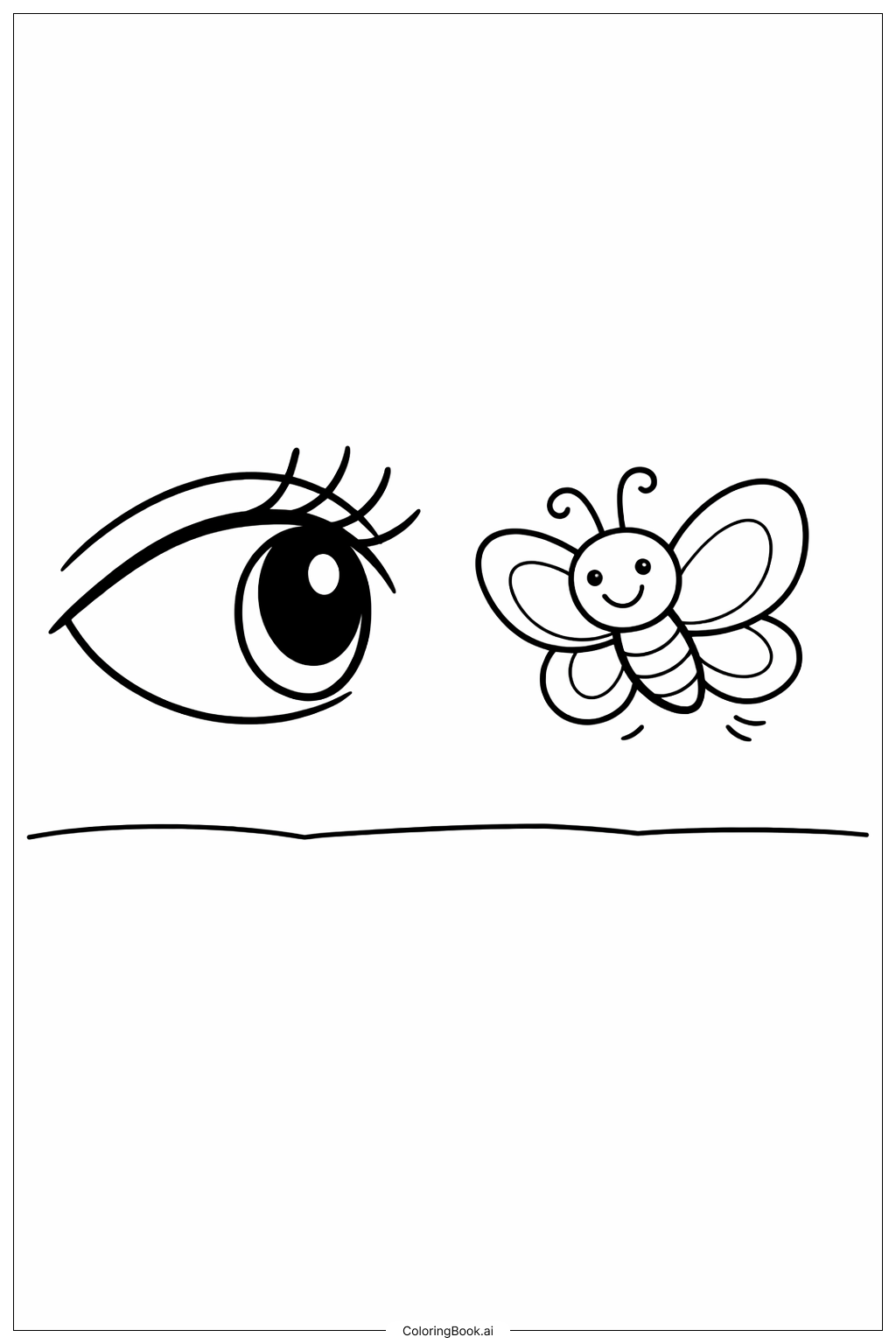  Eye Looking At Butterfly Coloring Page 