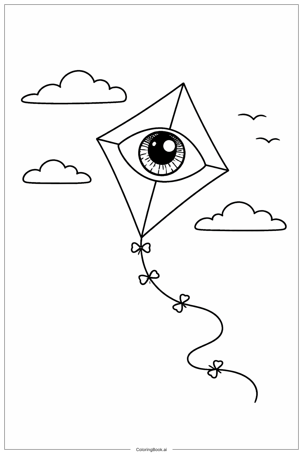  Trang tô màu Con Diều Đôi Mắt 