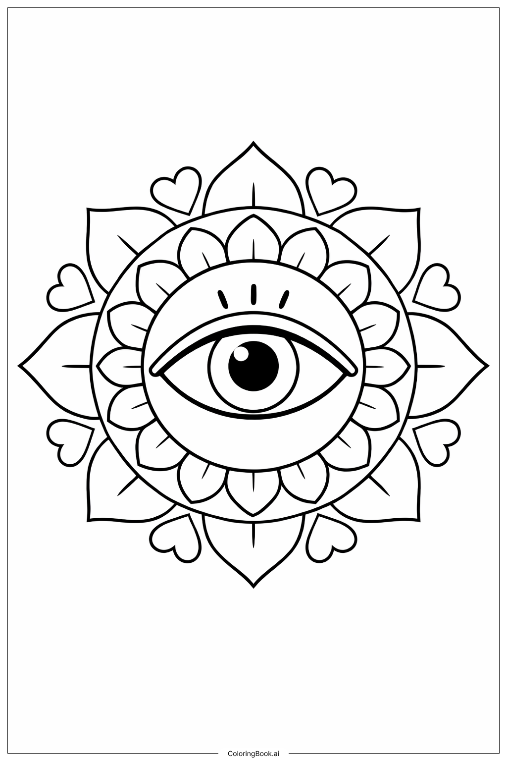  Trang tô màu Con Mắt Với Mandala Đơn Giản 