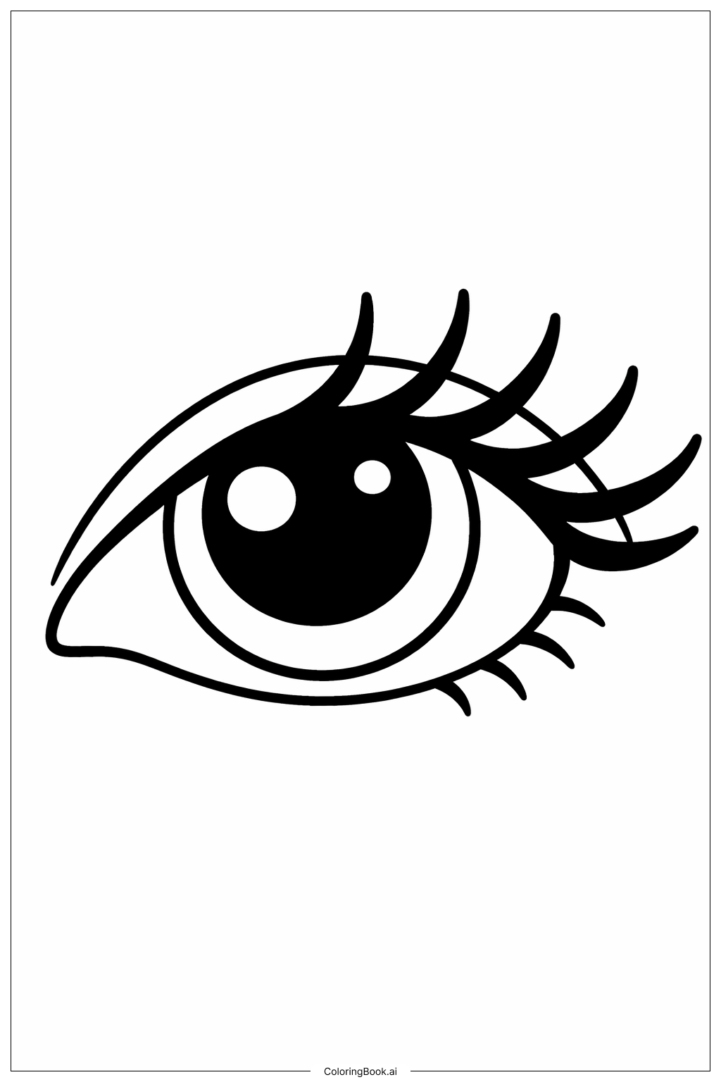  Page de coloriage Œil avec cils épais 