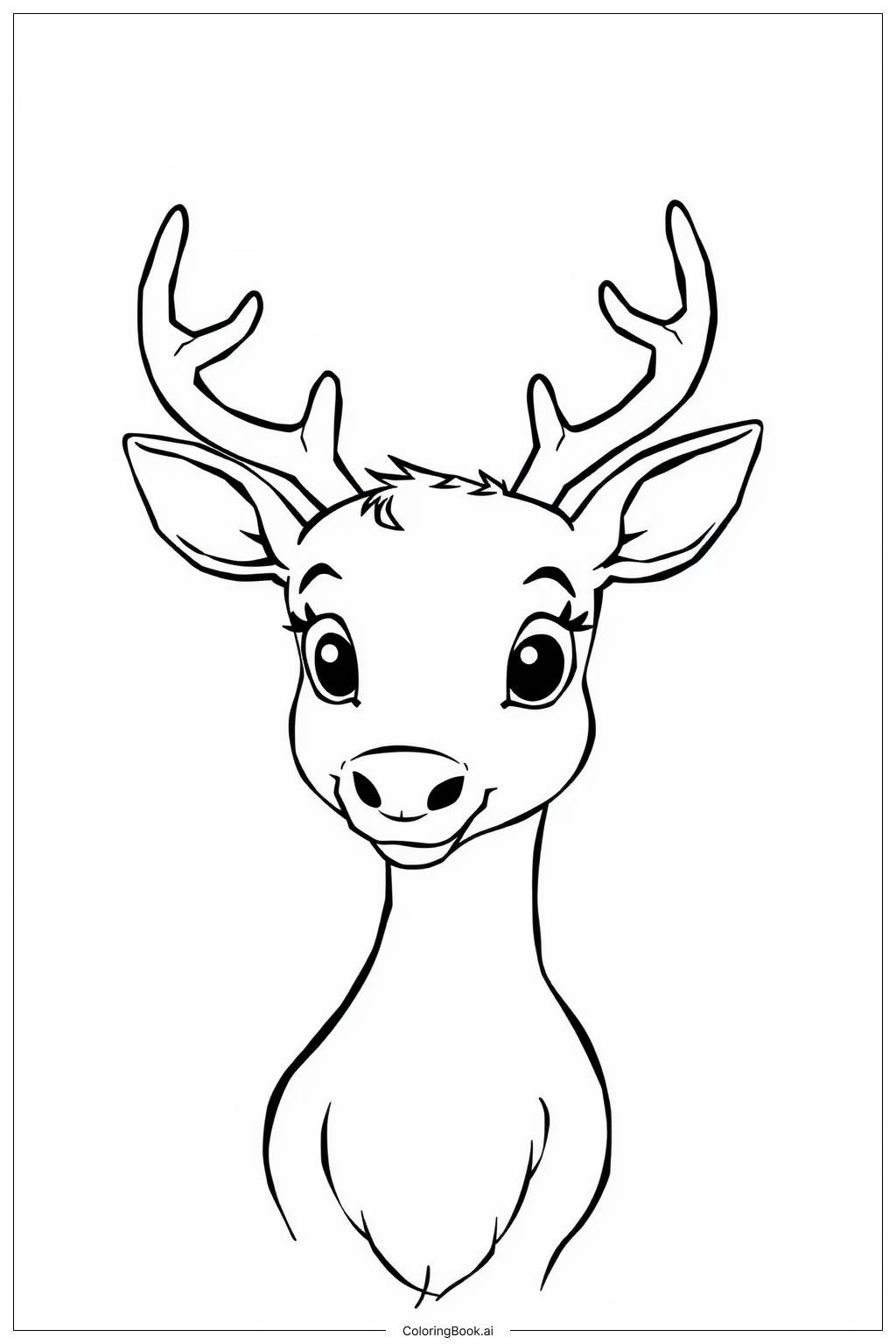  Page de coloriage Tête de cerf réaliste 