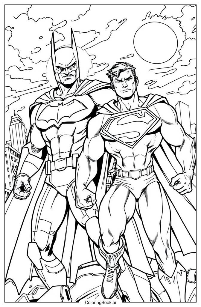  Page de coloriage Batman vs Superman 