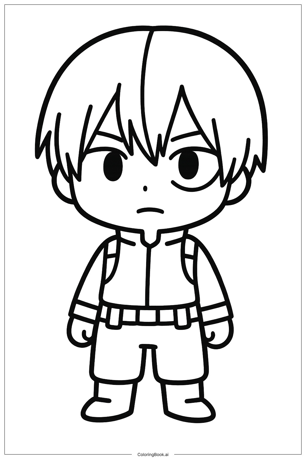  Página para colorir de Chibi My Hero Academia Todoroki 