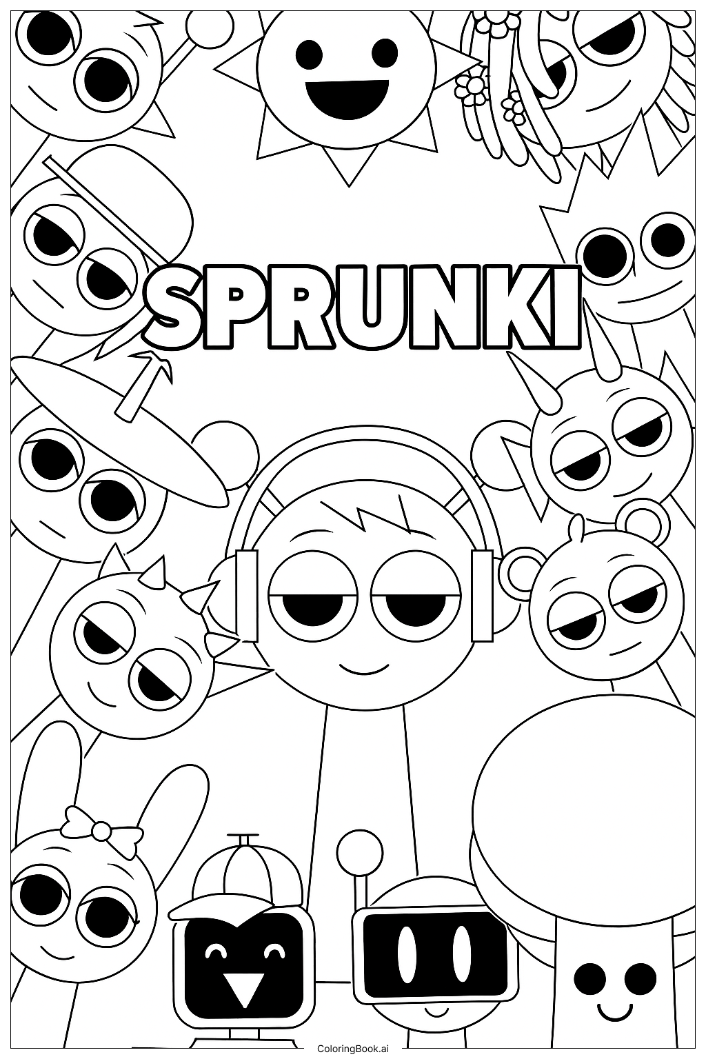  Sprunki Character Collection 2 Coloring Page 