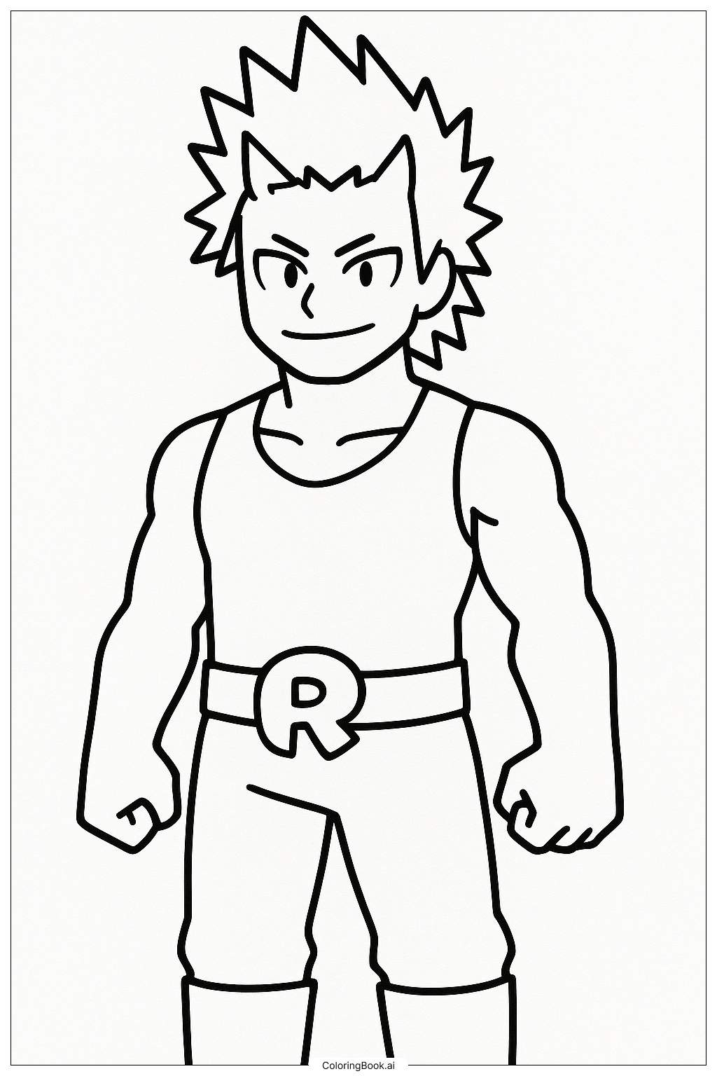 Página para colorear de My Hero Academia Kirishima Pose Simple 