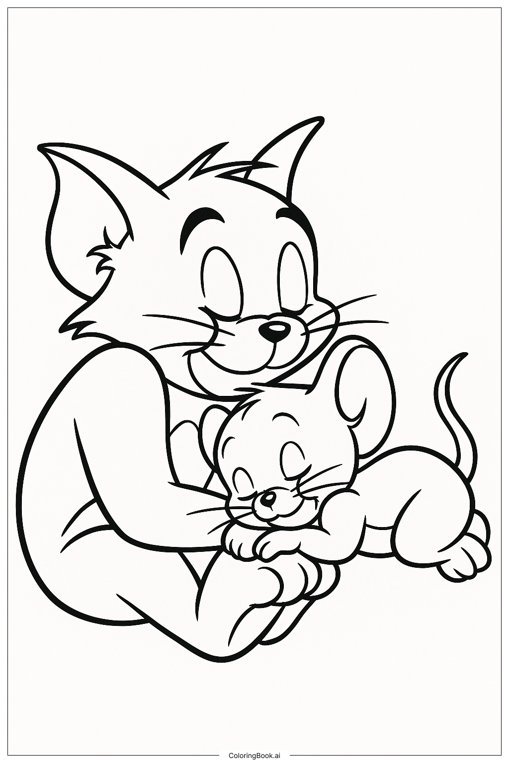  Page de coloriage Sieste paisible 