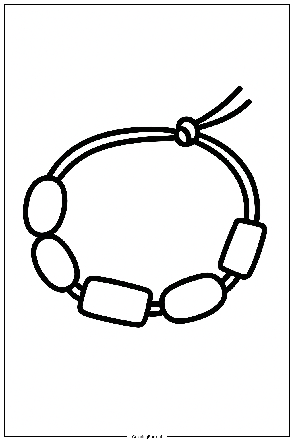One Preppy Friendship Bracelet Coloring Page