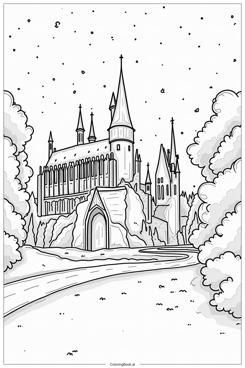  Hogwarts Castle Great Hall Coloring Page 