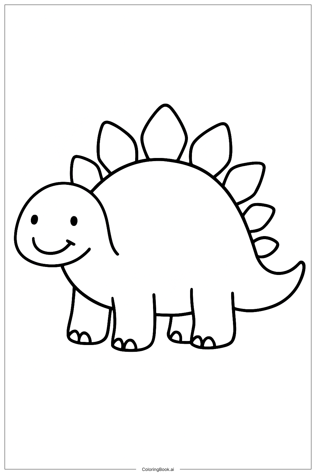 Ein lächelnder Stegosaurus Ausmalseite