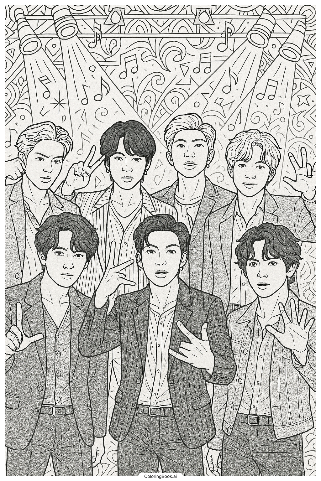 Pose emblématique du groupe Kpop BTS