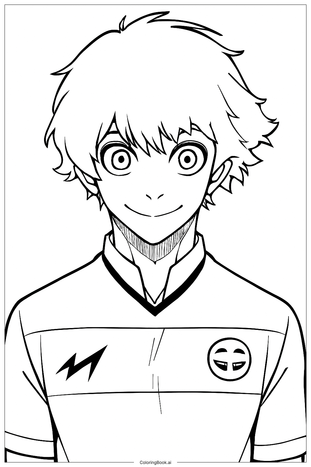 Meguru Bachira Coloring Page Free PDF PNG Printable 