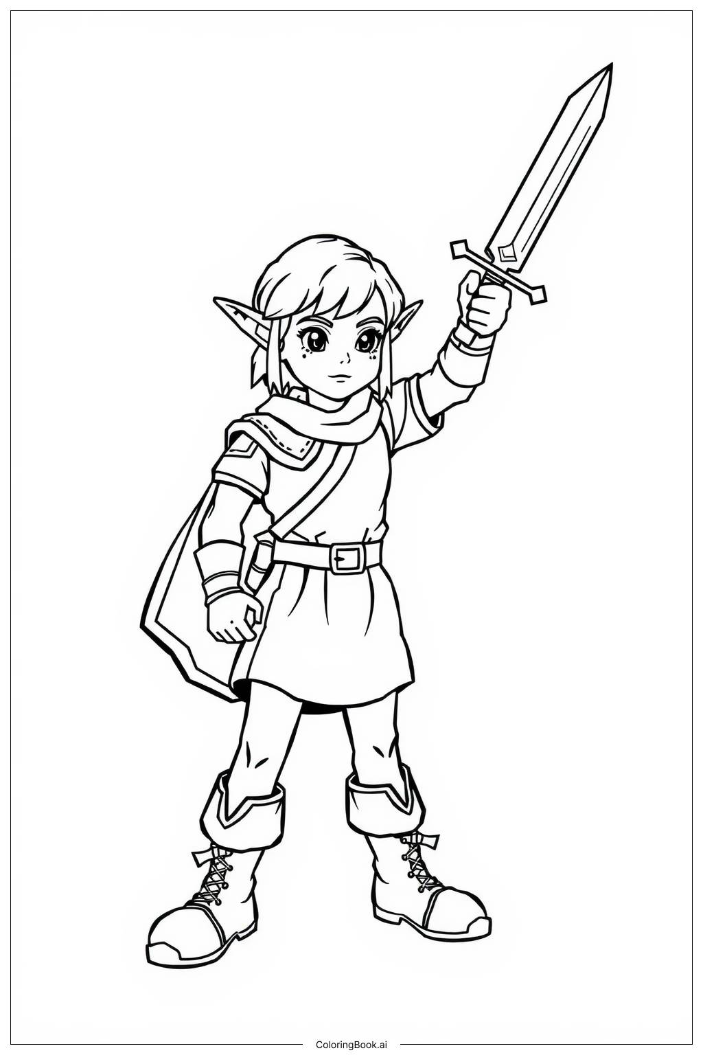  Zelda Breath of the Wild in Action Coloring Page 