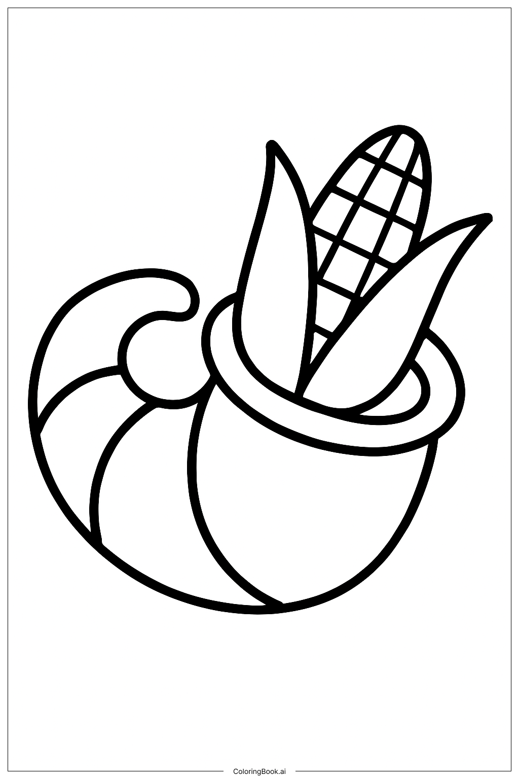  Trang tô màu Cornucopia With An Ear Of Corn 