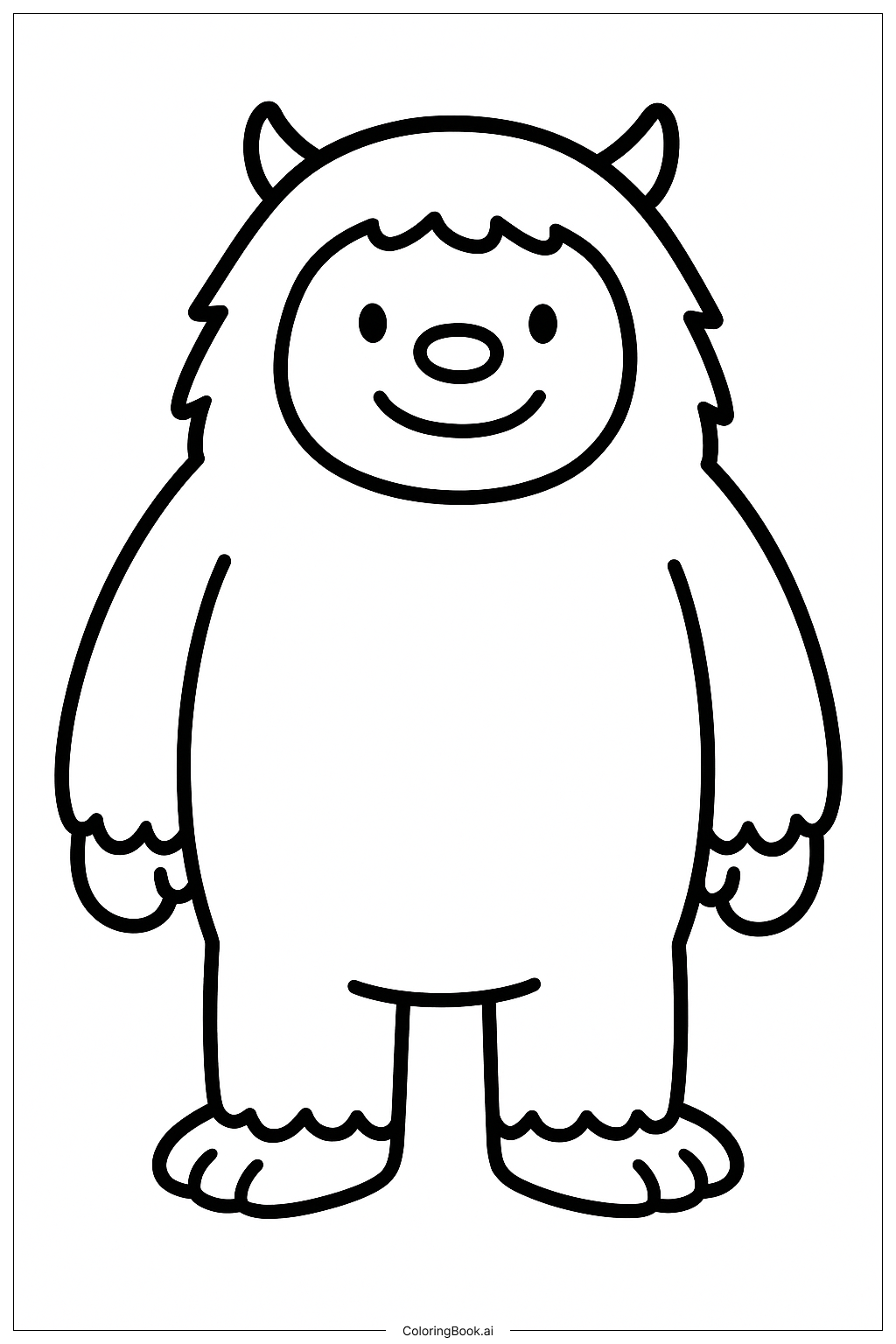  Page de coloriage Un Yéti Dansant Simple 