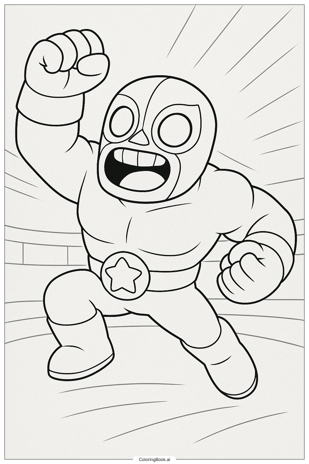 Trang tô màu Brawl Stars El Primo Sẵn Sàng Nhảy