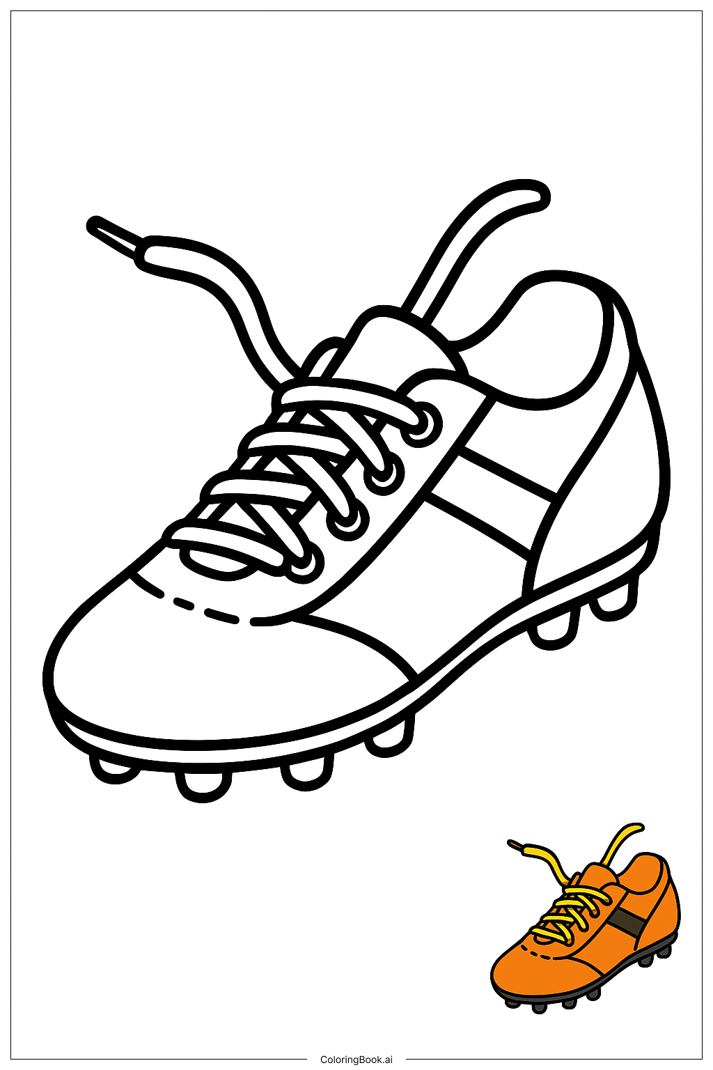  Page de coloriage Lacets sur des chaussures de foot 