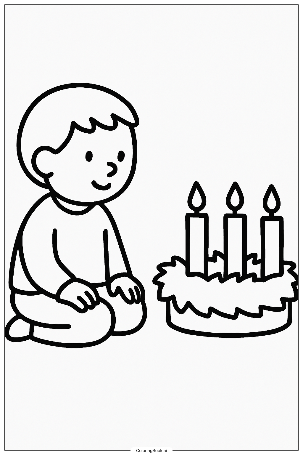  대림절을 기다리는 아이 색칠공부 페이지 