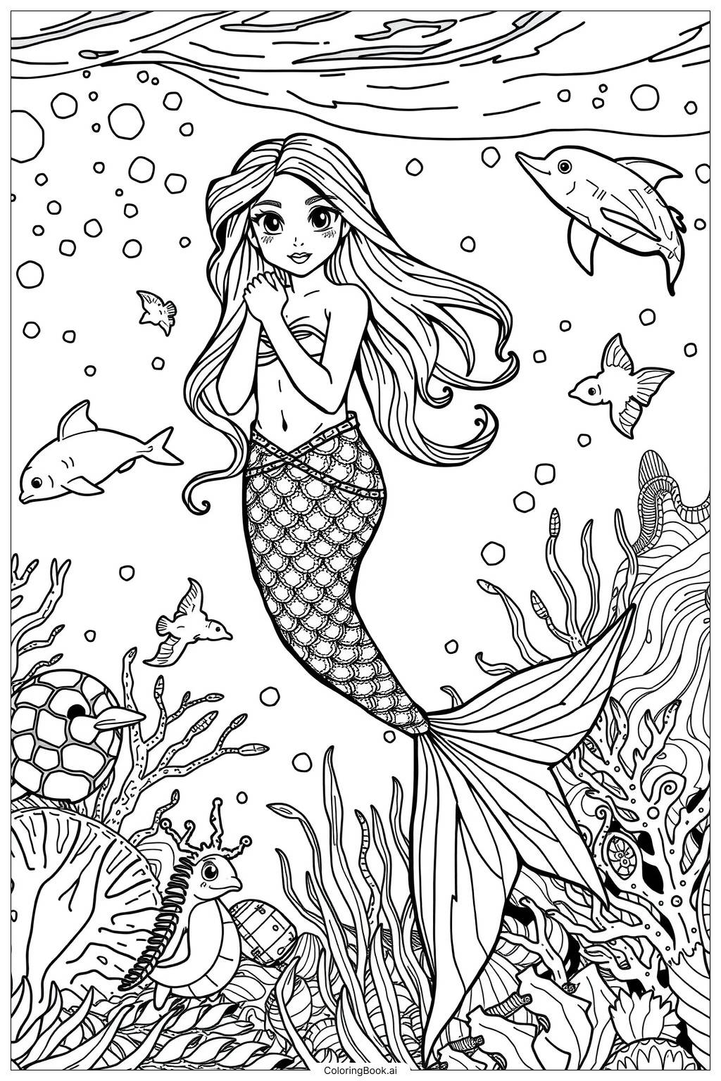  mermaid Coloring Page 