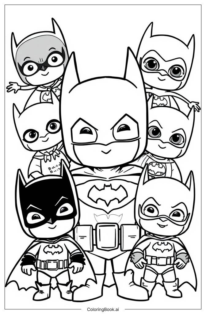  Batman Art Variations Coloring Page 