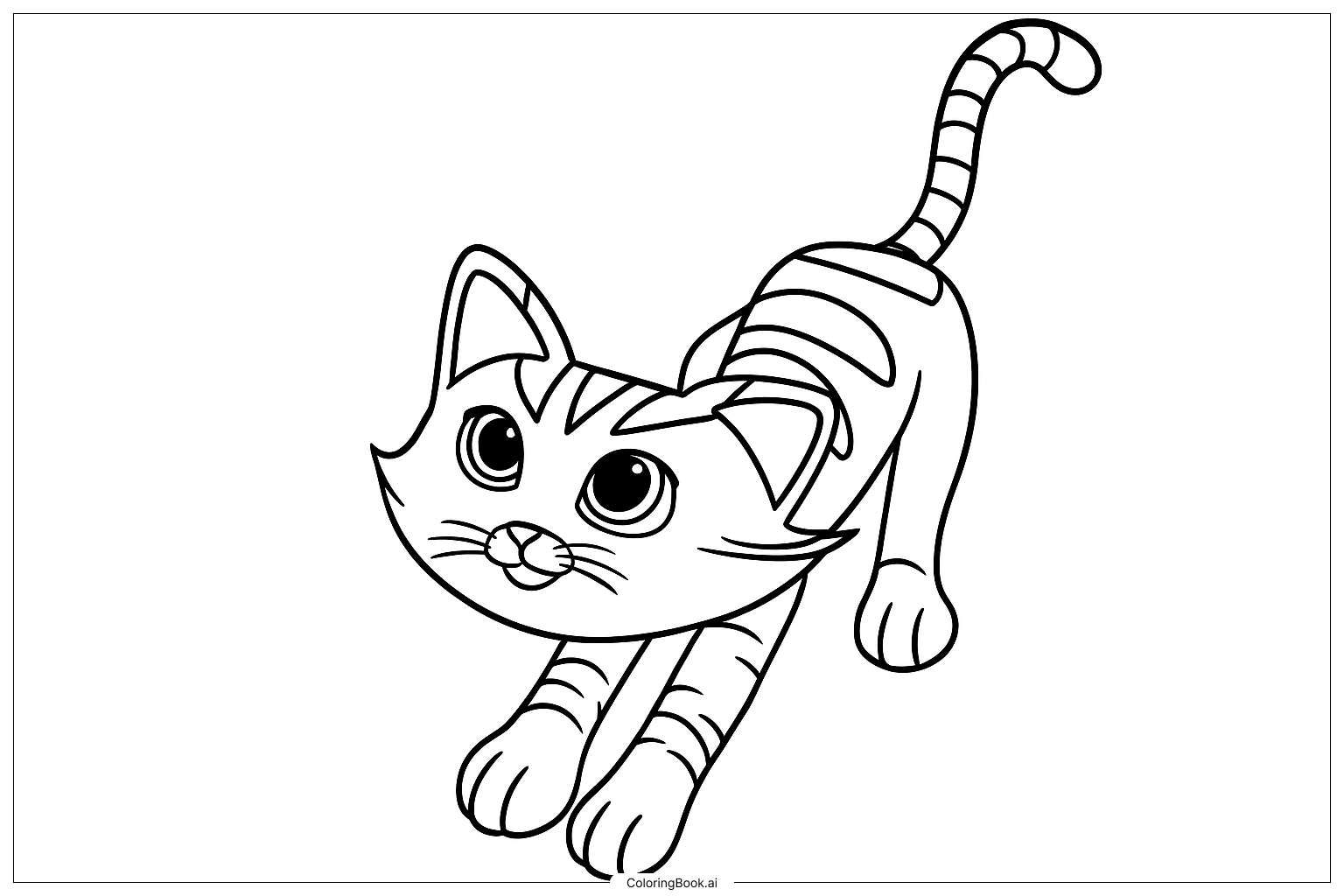 Página para colorir de Gato de Rua