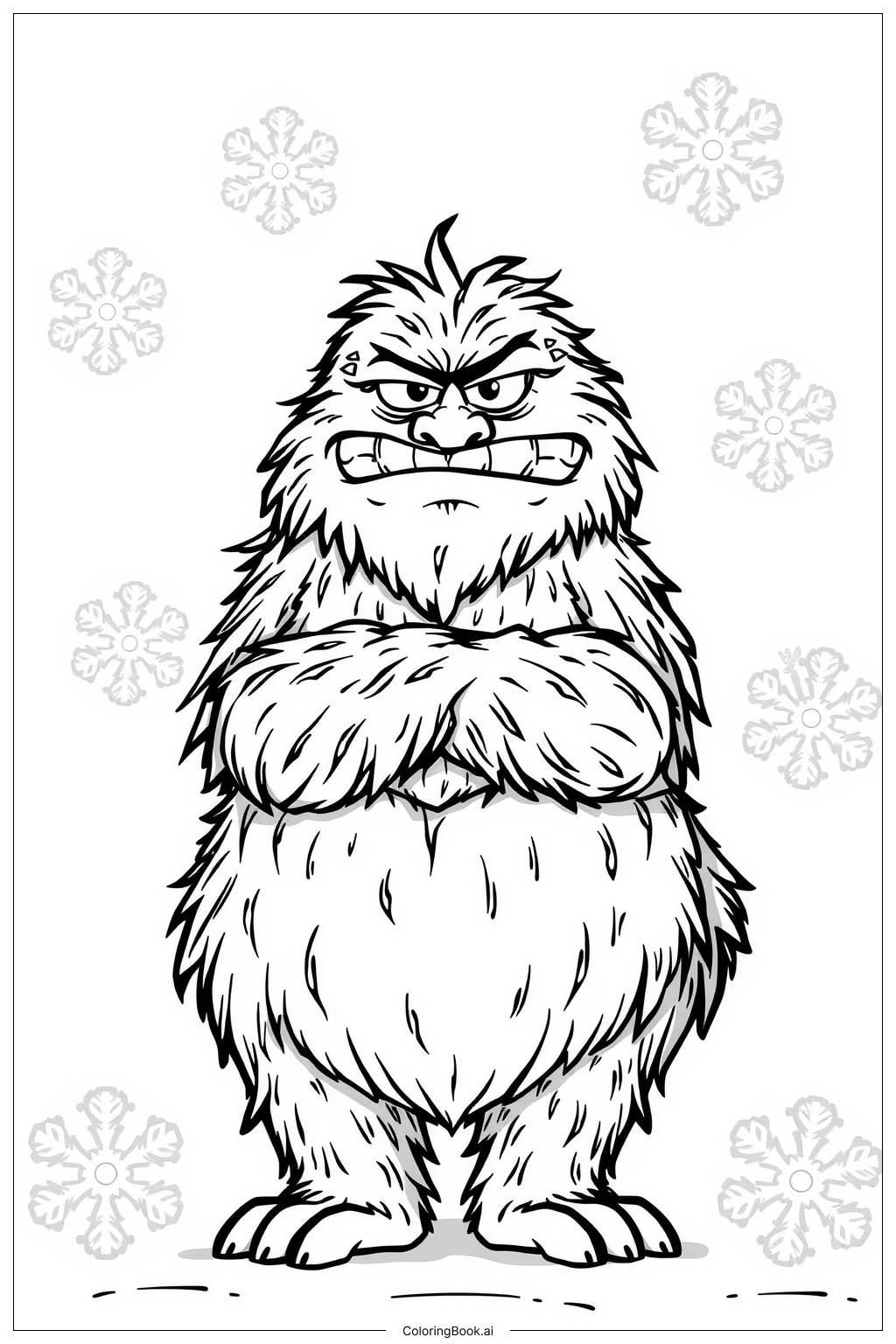  Page de coloriage Grinch en taille réelle au Pôle Nord 