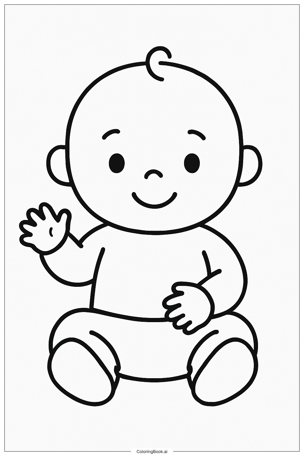  A Simple Drawing Of A Baby Coloring Page 