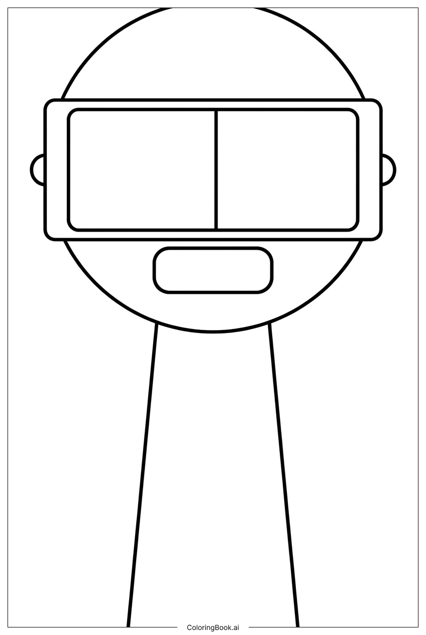 Page de coloriage Sprunki Pilote VR Vérifie les Systèmes Avant la Mission