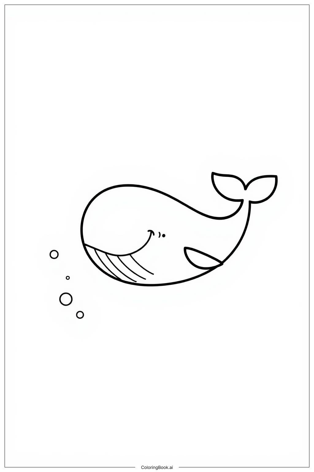  Page de coloriage Baleine Joyeuse Souriante 