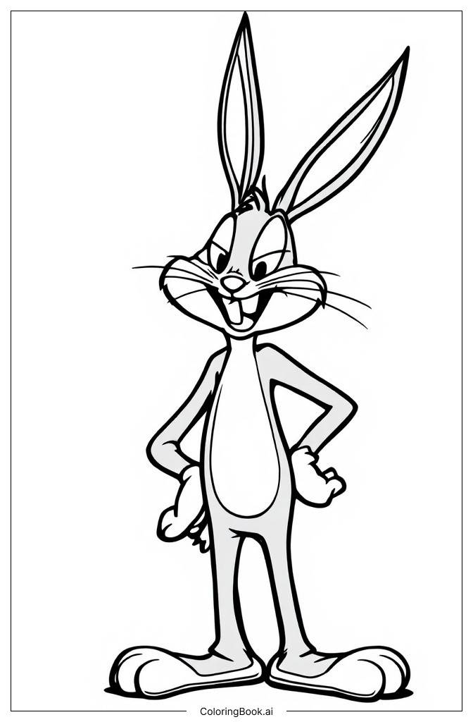  Página para colorear de Posa Cool de Bugs Bunny 