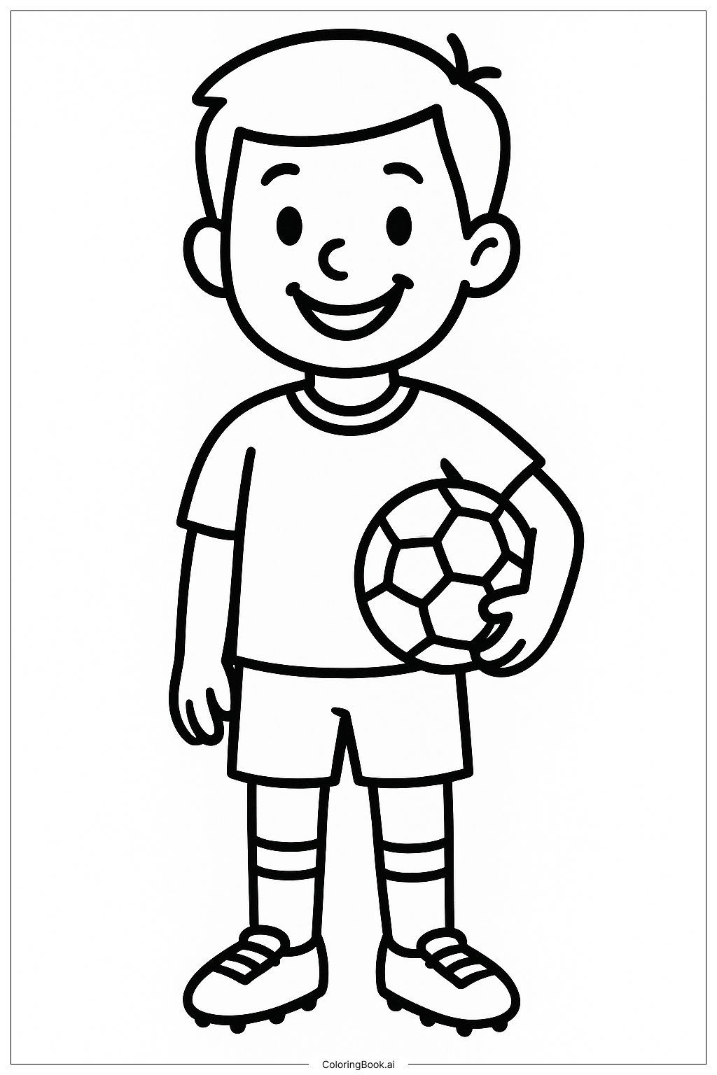 Fröhlicher Fußballspieler