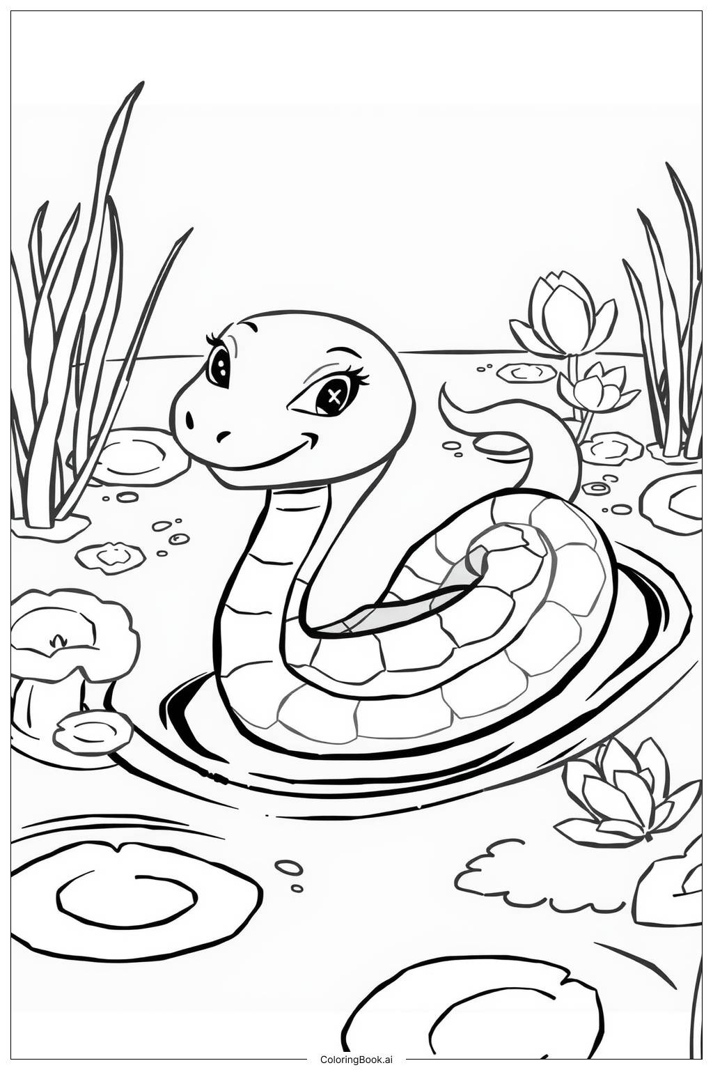  Page de coloriage Lac du Serpent d'Eau 