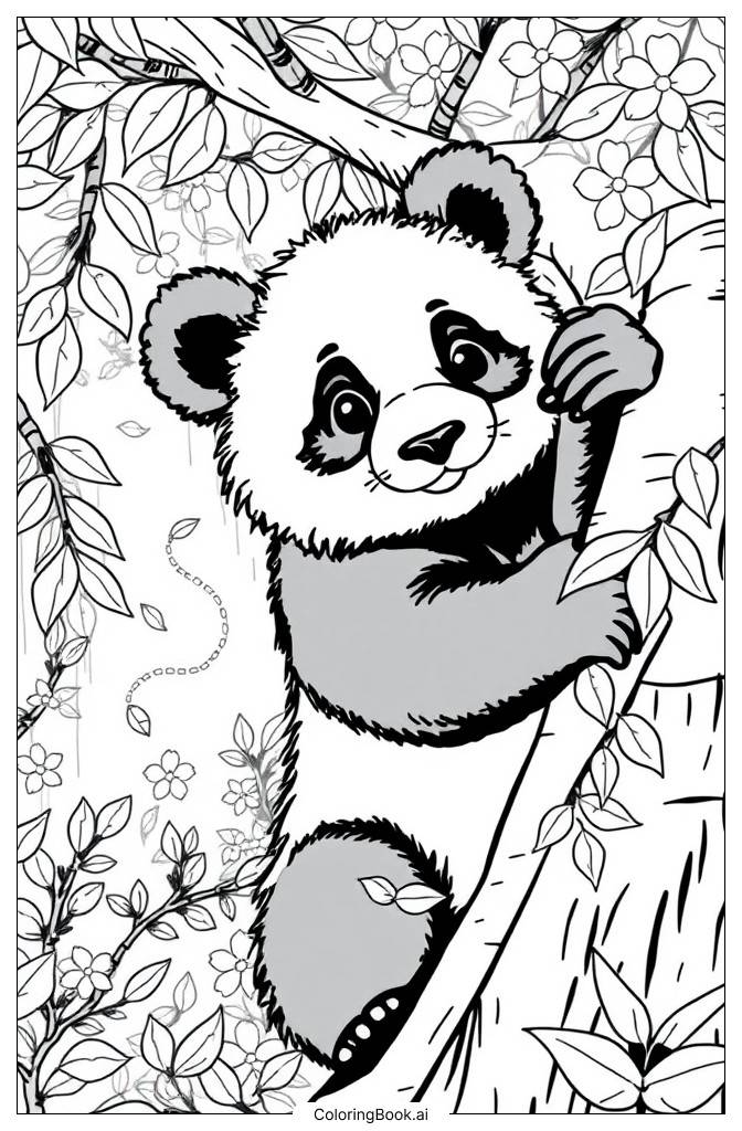  Página para colorir de Bebê Panda 