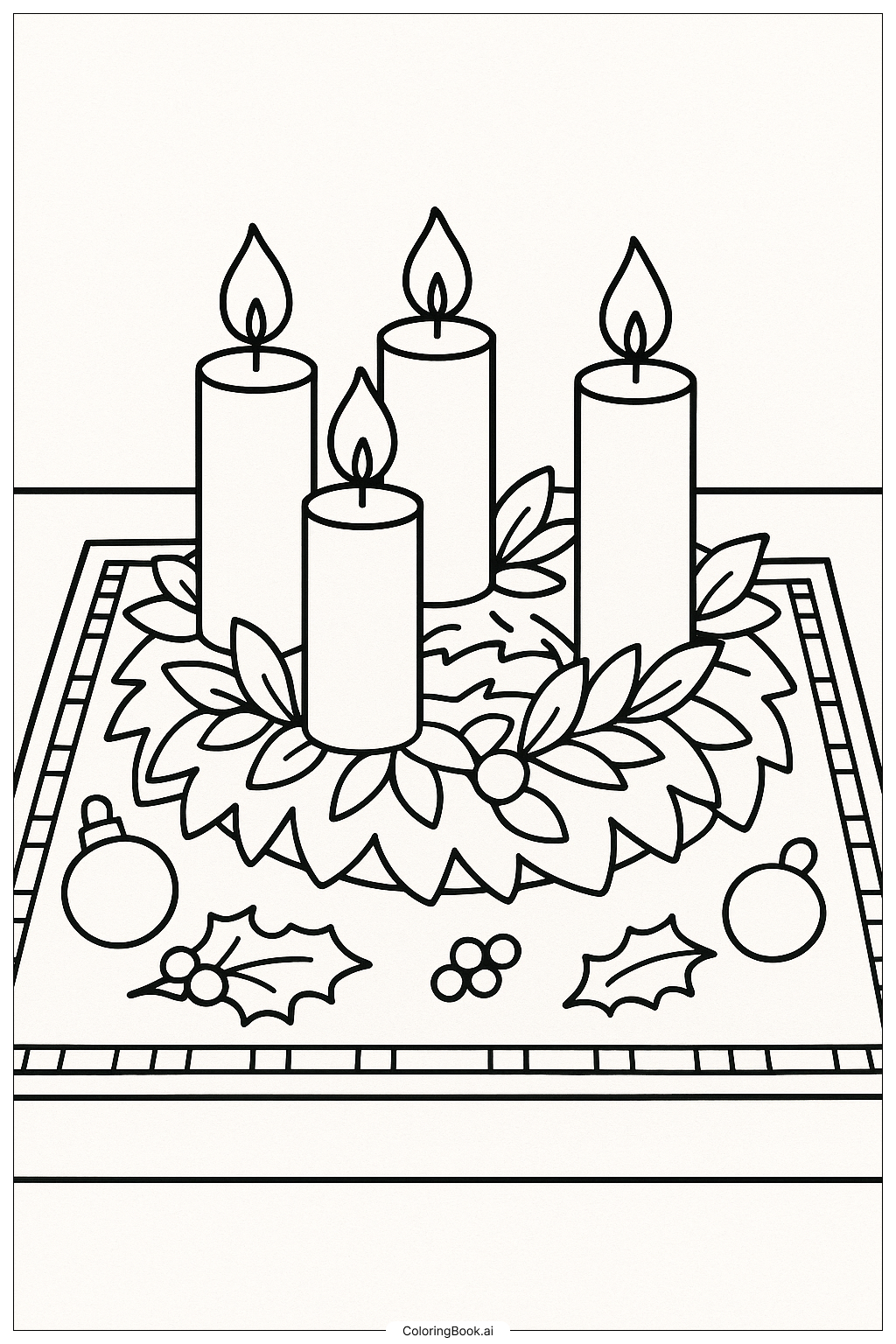 Advent Wreath on a Tablecloth
