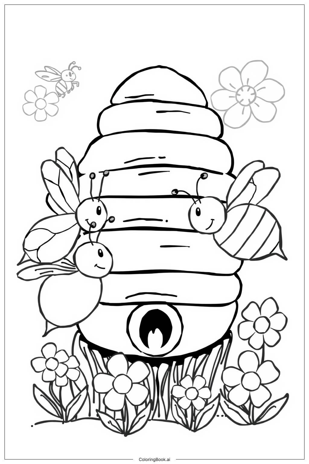 Imagenes Para Colorear De Abejas Y Flores Infoupdate