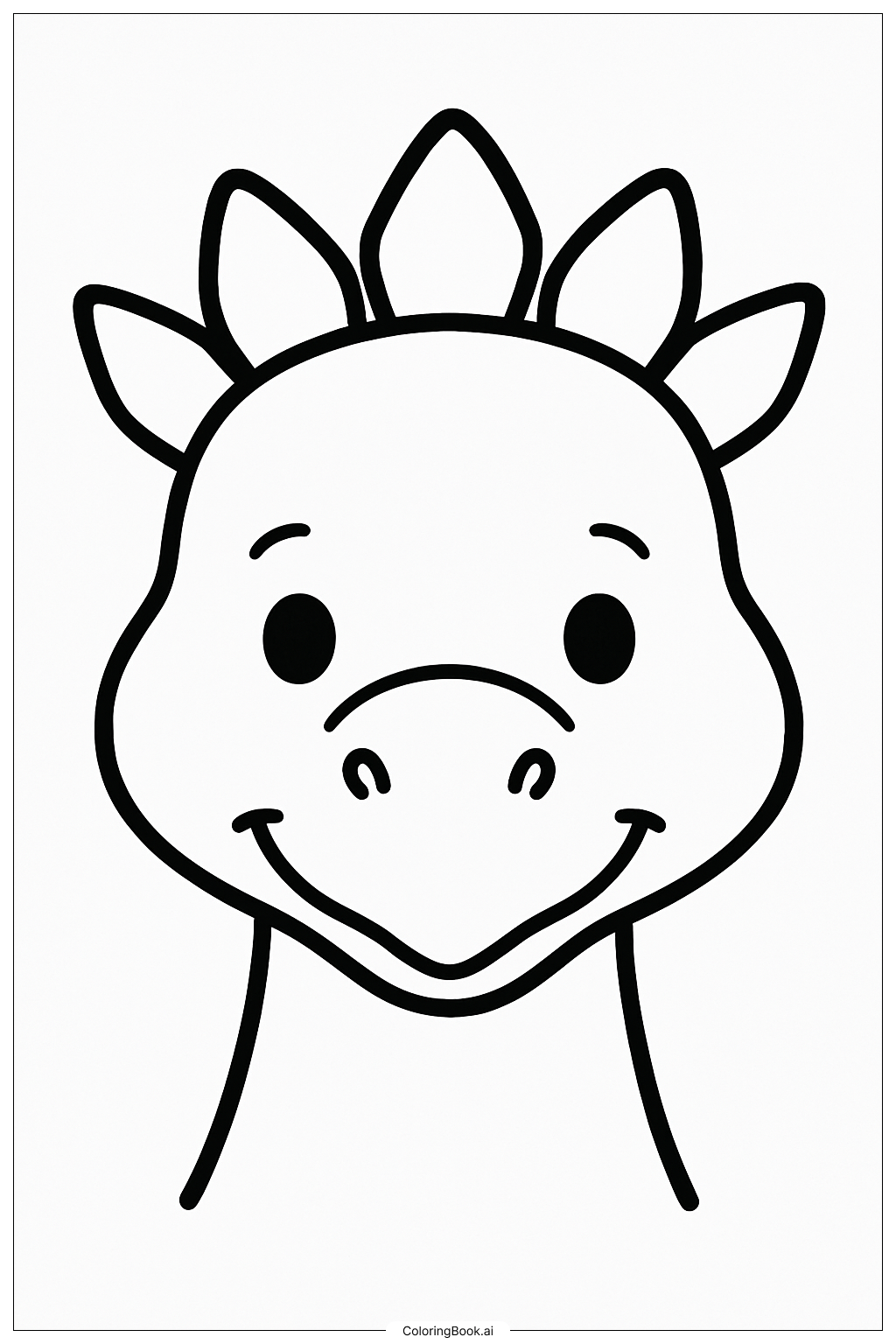 Nahaufnahme des Stegosaurus-Gesichts Ausmalseite