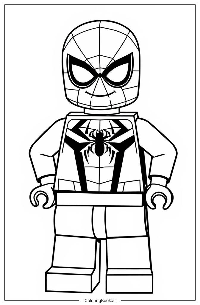  Página para colorear de LEGO Spider-Man 