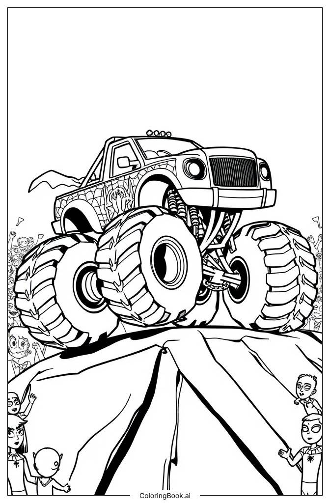  Monster Truck Spider-Man Ausmalseite 