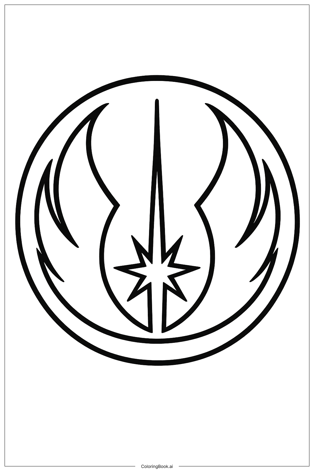  Page de coloriage Symbole de l'Ordre Jedi de Star Wars 