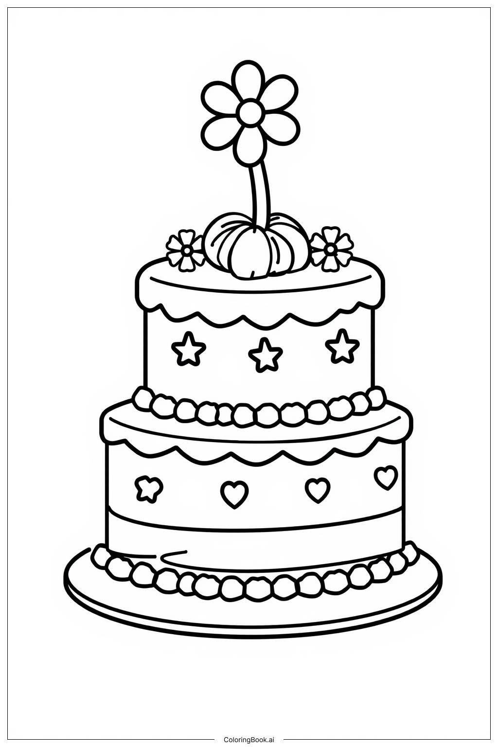  Two Layer Cake Coloring Page 