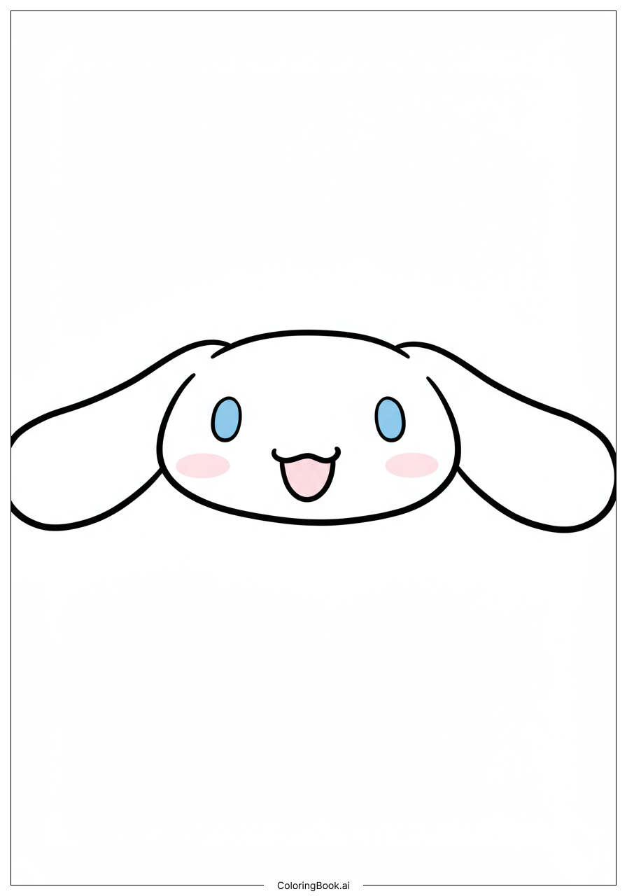  シナモロール 目を閉じて笑っているの塗り絵ページ 