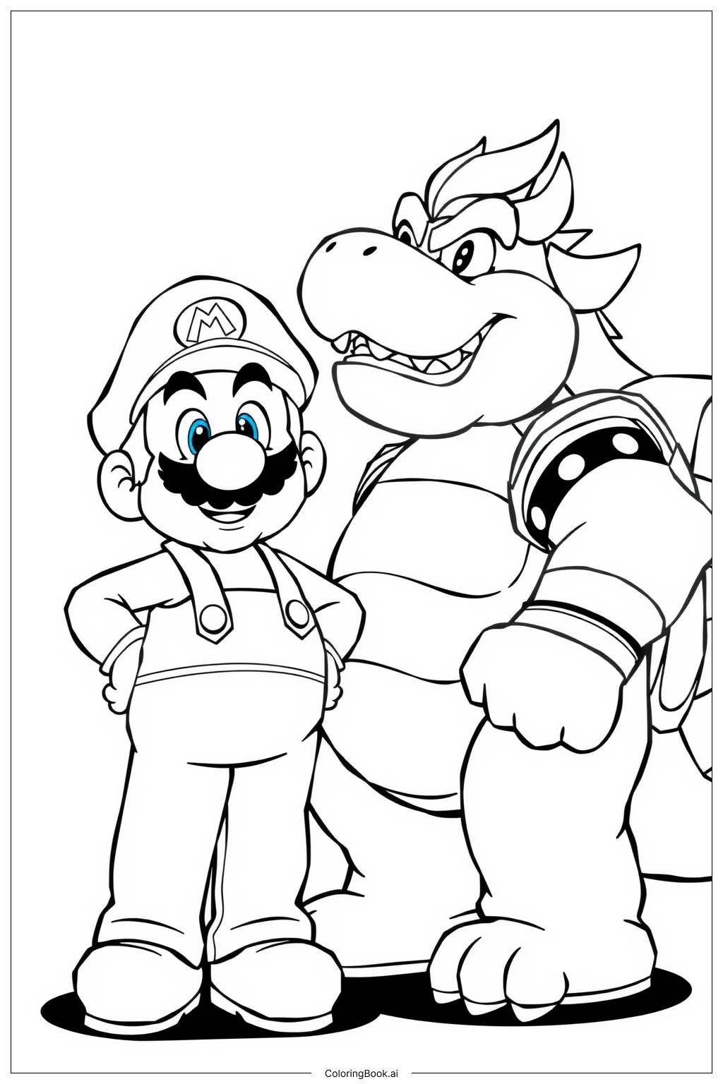  Página para colorir de A Batalha de Bowser Contra Mario 