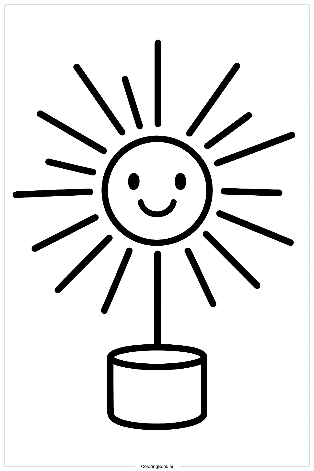 Happy Smiling Firework Coloring Page