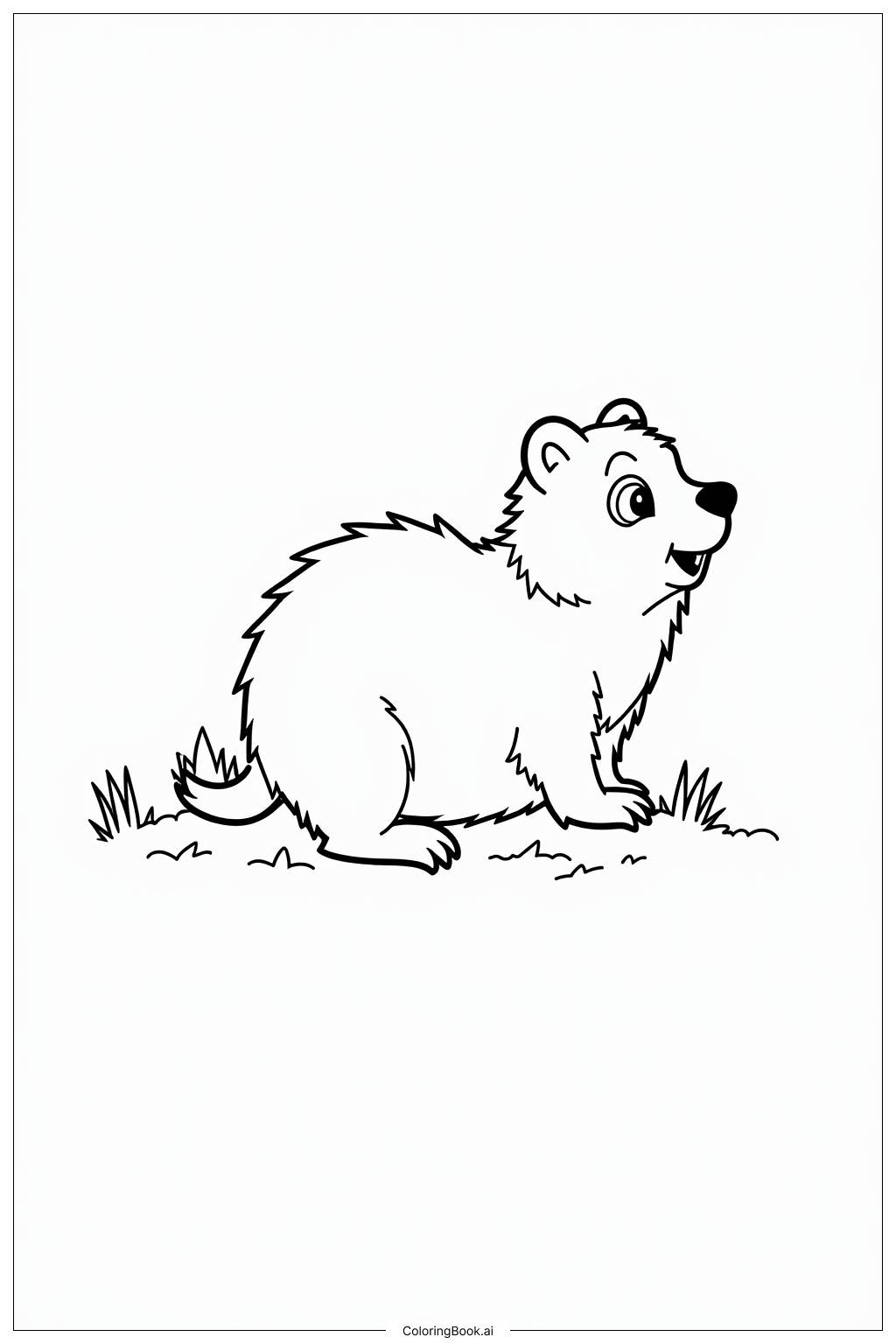  Ground Hog Standing on Hind Legs Coloring Page 