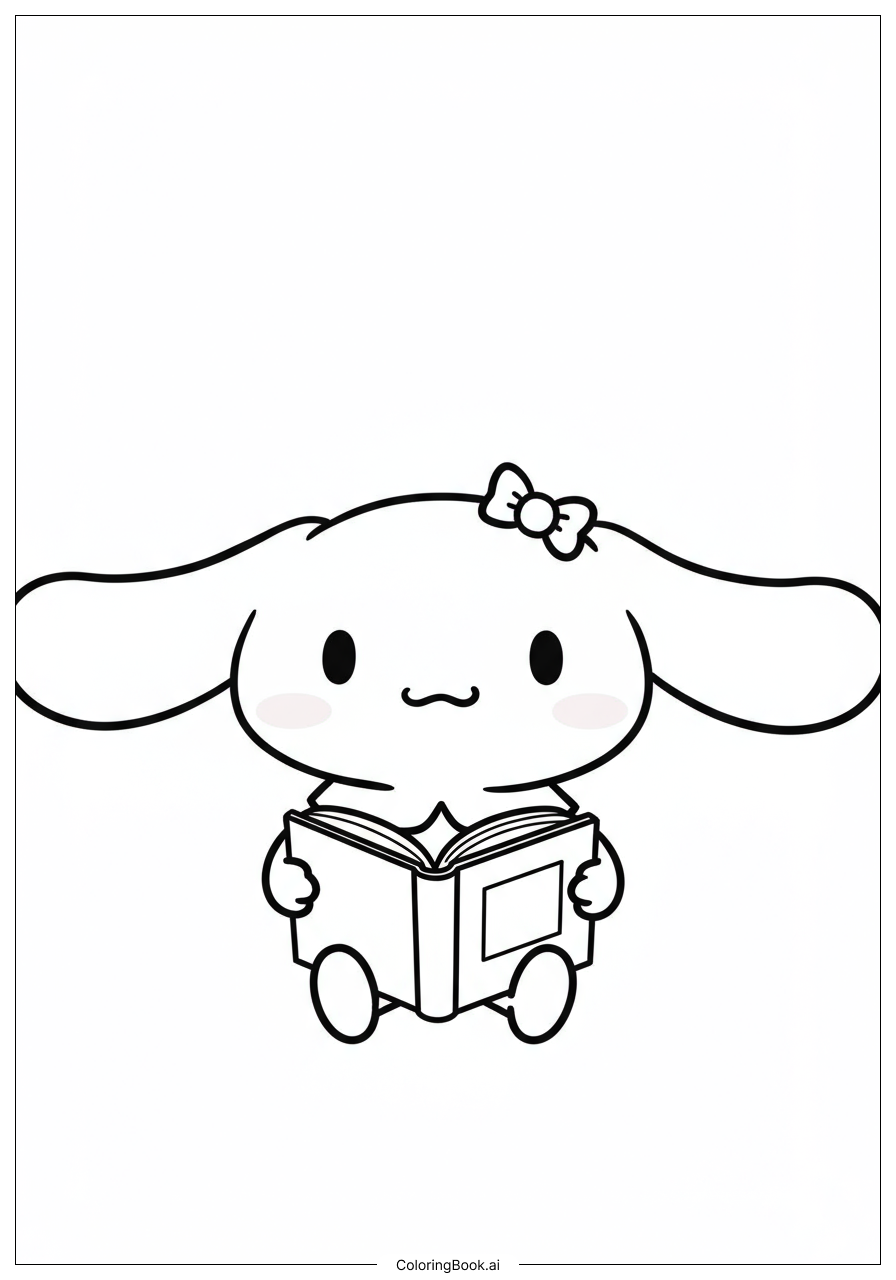  Cinnamoroll liest ein Buch Ausmalseite 