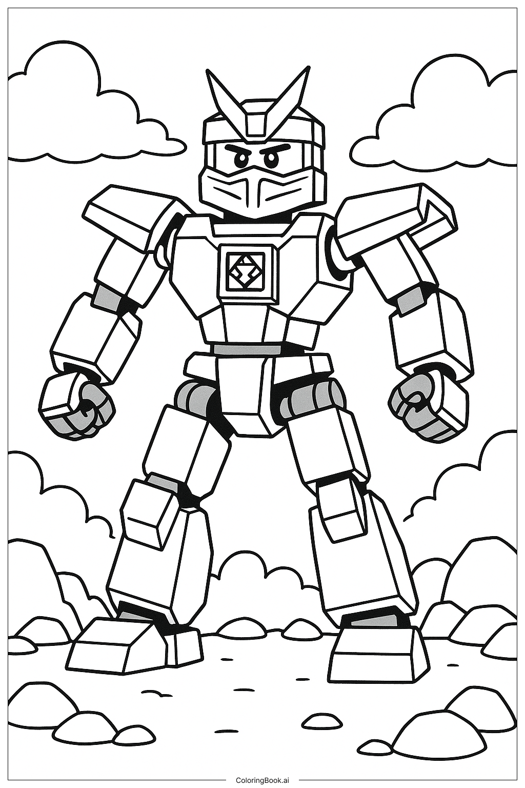  Zane's Titan Mech From Ninjago Ausmalseite 