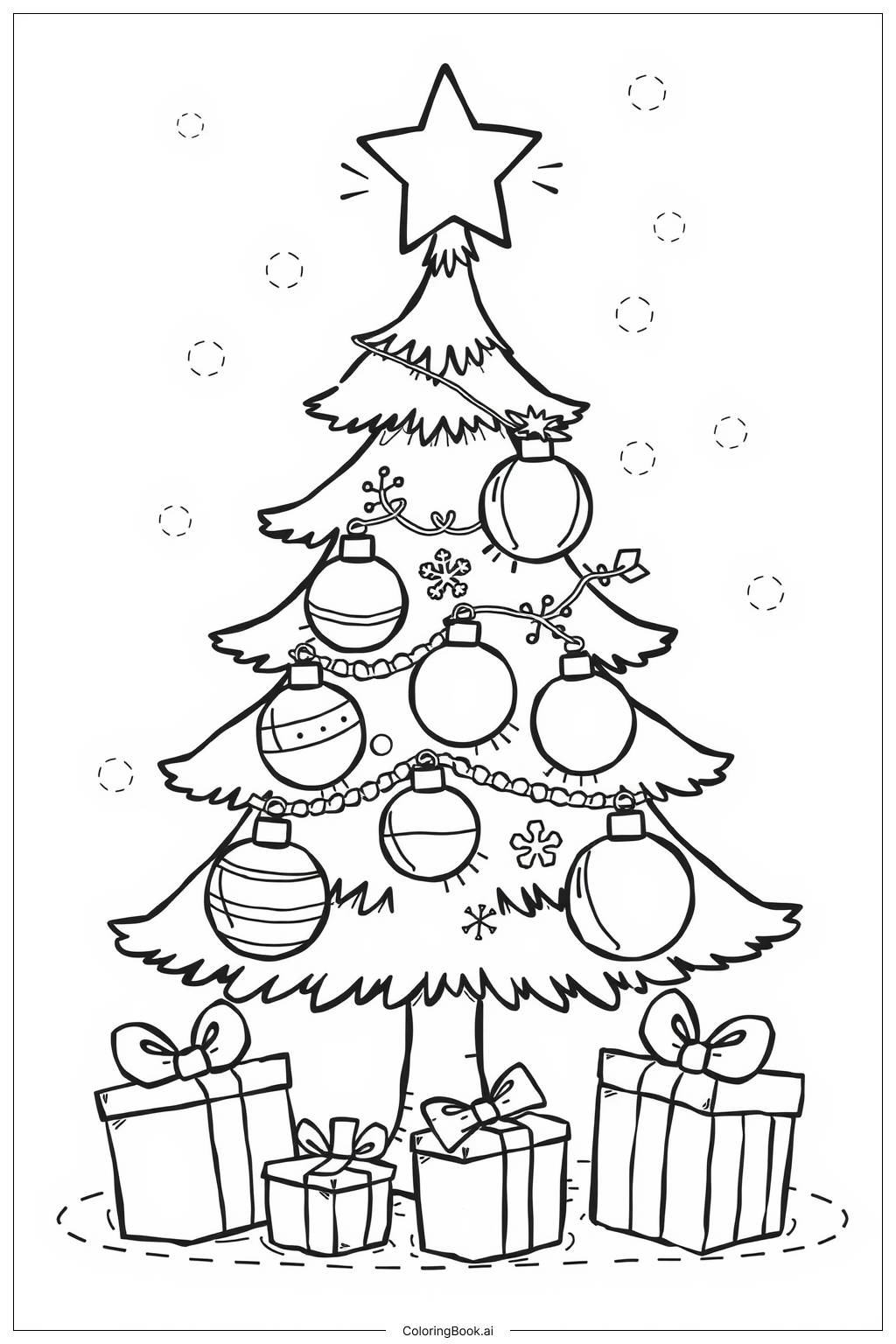  Simple Christmas Tree Coloring Page 